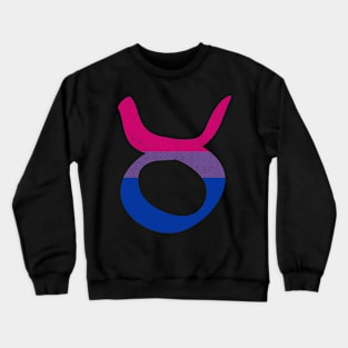 Bisexual Pride Flag Taurus Zodiac Sign Crewneck Sweatshirt
